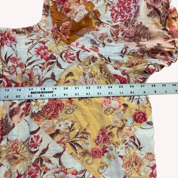 Lauren Conrad‎ Floral Top Blouse Plus Size 3X Cottagecore Peasant Boho Prairie - Picture 8 of 13